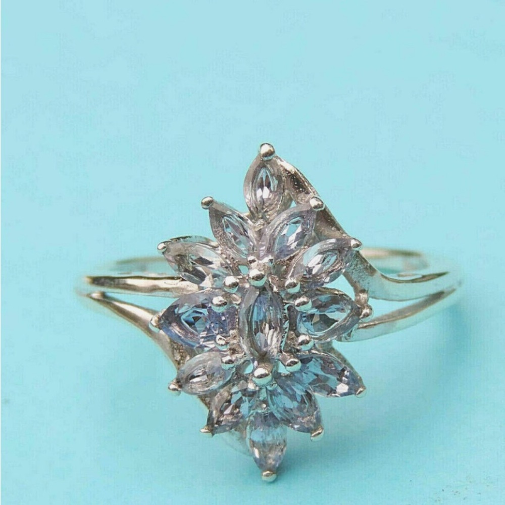 Tanzanite in Sterling Silver Ring. Size 7.